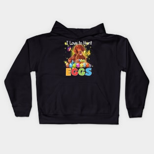 I Love To Hunt Eggs Irish Setter Bunny Easter Gift Kids Hoodie